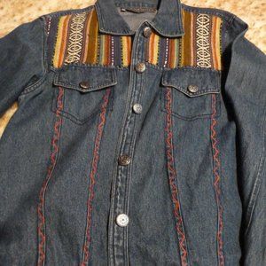 Denim Jean Jacket Patchwork Boho style NEW